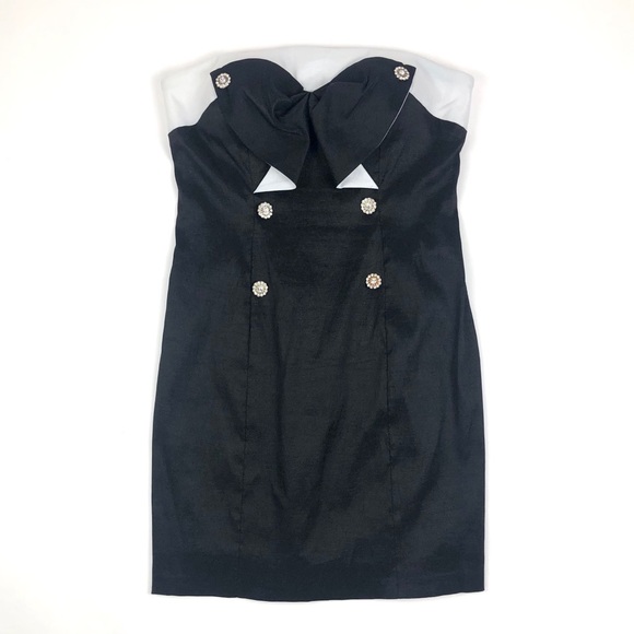 Cache Tuxedo Strapless Cocktail Dress - Picture 1 of 9